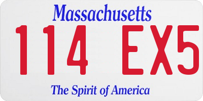 MA license plate 114EX5