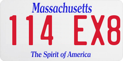 MA license plate 114EX8