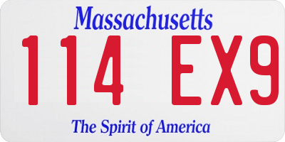 MA license plate 114EX9