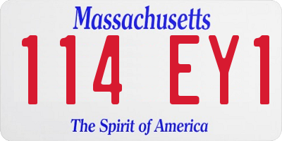MA license plate 114EY1