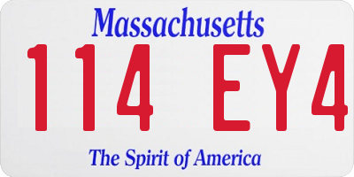 MA license plate 114EY4