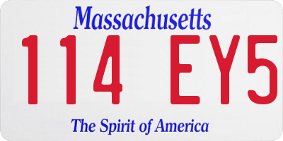 MA license plate 114EY5