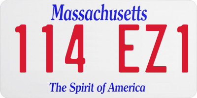 MA license plate 114EZ1