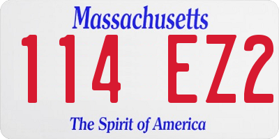 MA license plate 114EZ2
