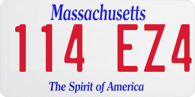 MA license plate 114EZ4