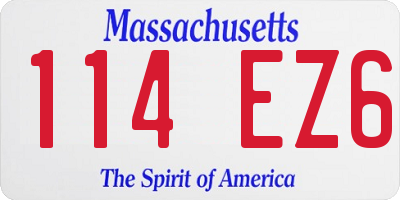 MA license plate 114EZ6