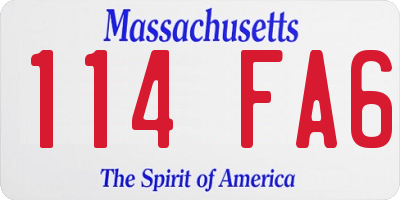 MA license plate 114FA6