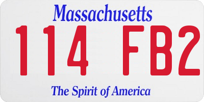 MA license plate 114FB2