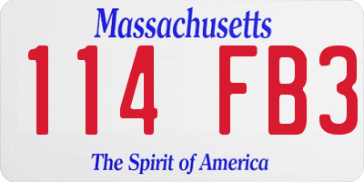 MA license plate 114FB3