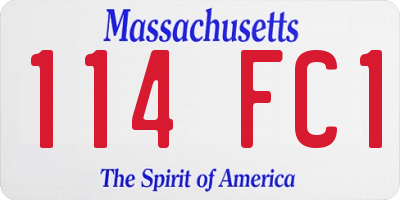 MA license plate 114FC1