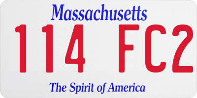 MA license plate 114FC2