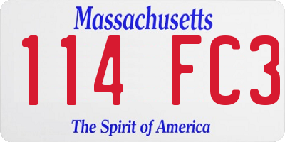 MA license plate 114FC3