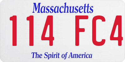 MA license plate 114FC4