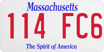 MA license plate 114FC6