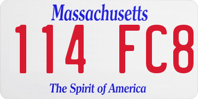MA license plate 114FC8