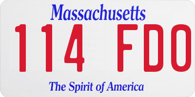 MA license plate 114FD0