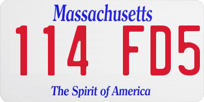 MA license plate 114FD5