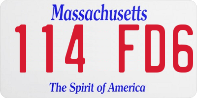 MA license plate 114FD6