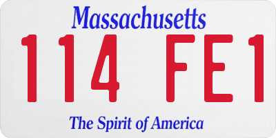 MA license plate 114FE1