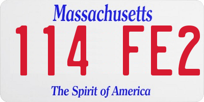MA license plate 114FE2