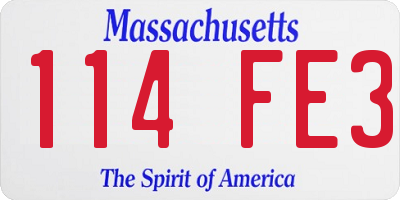 MA license plate 114FE3