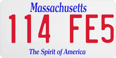 MA license plate 114FE5