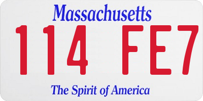 MA license plate 114FE7