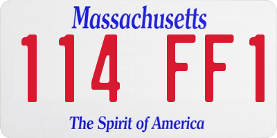 MA license plate 114FF1