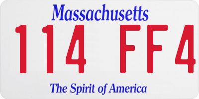 MA license plate 114FF4