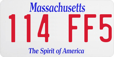 MA license plate 114FF5