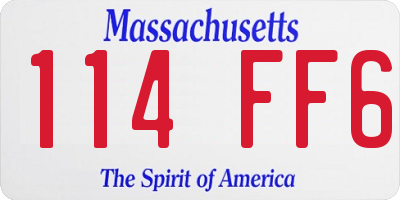 MA license plate 114FF6