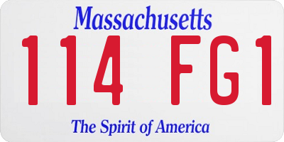 MA license plate 114FG1