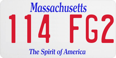 MA license plate 114FG2
