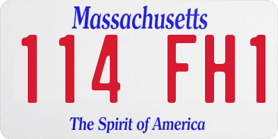 MA license plate 114FH1