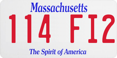 MA license plate 114FI2
