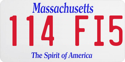 MA license plate 114FI5