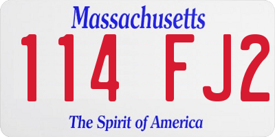 MA license plate 114FJ2