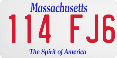 MA license plate 114FJ6