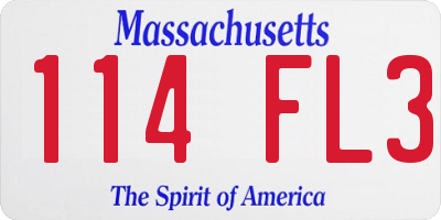 MA license plate 114FL3