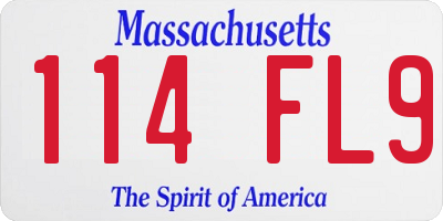 MA license plate 114FL9