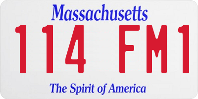MA license plate 114FM1