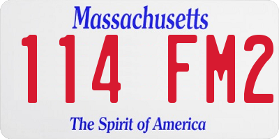 MA license plate 114FM2