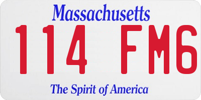 MA license plate 114FM6