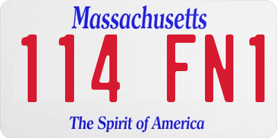 MA license plate 114FN1