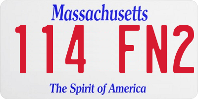 MA license plate 114FN2
