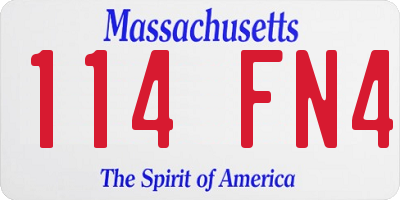 MA license plate 114FN4