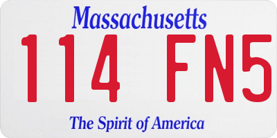 MA license plate 114FN5