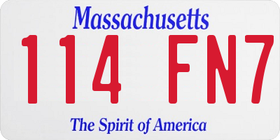 MA license plate 114FN7