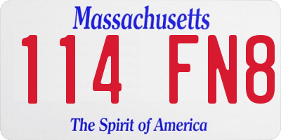 MA license plate 114FN8