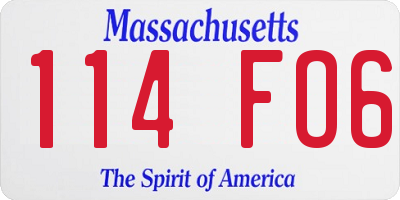 MA license plate 114FO6